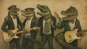 uma poster para uma punk banda chamado a crocodilo foto