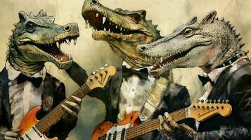 uma poster para uma punk banda chamado a crocodilo foto