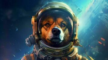 uma poster para uma vídeo jogos chamado espaço cachorro foto