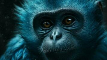 uma poster este diz a azul macaco em isto foto