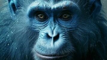 uma poster este diz a azul macaco em isto foto