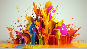 abstrato arte com colorida respingo 3d foto