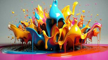 abstrato arte com colorida respingo 3d foto