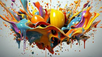 abstrato arte com colorida respingo 3d foto