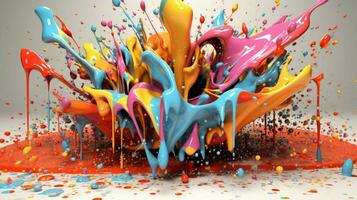 abstrato arte com colorida respingo 3d foto