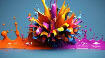 abstrato arte com colorida respingo 3d foto