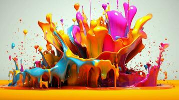 abstrato arte com colorida respingo 3d foto