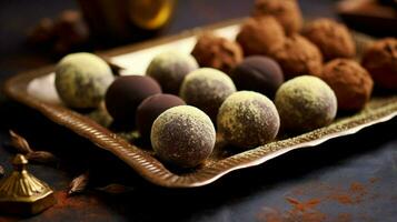 chocolate trufas doce foto