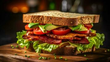 delicioso vegano sanduíche com uma crocante textura foto