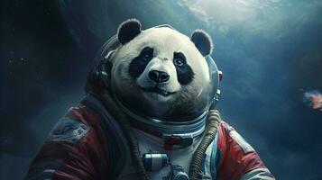 panda dentro uma espaço terno foto