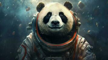 panda dentro uma espaço terno foto