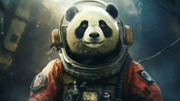 panda dentro uma espaço terno foto