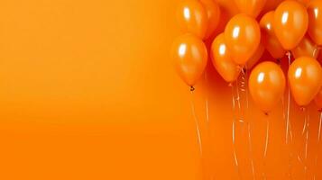 laranja balões em uma brilhante laranja fundo foto
