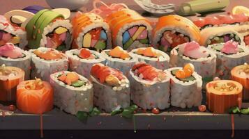 Sushi rolos imagem hd foto