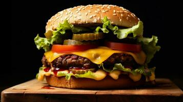 vegano Hamburguer de queijo usando vegano queijo e carne foto