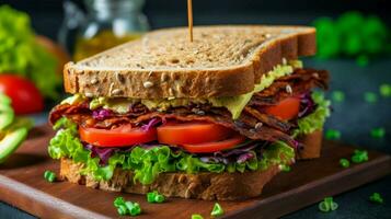 vegano sanduíche delicioso e nutritivo opção foto