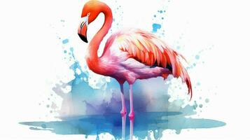 aguarela Rosa flamingo ilustração ai geração foto