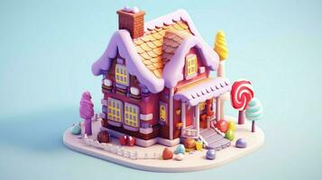 uma chique doce casa com doces e chocolate sobremesa foto