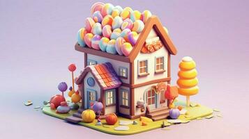 uma chique doce casa com doces e chocolate sobremesa foto