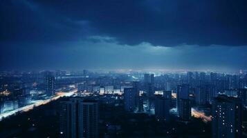 Sombrio azul fundo a cena do Alto subir construir foto