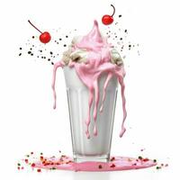 milkshake com branco fundo Alto qualidade ultra foto