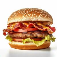 foto macro do Hamburger crocantes bacon magnífico