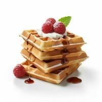 waffles com branco fundo Alto qualidade ultra hd foto