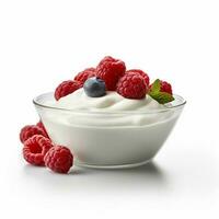 iogurte com branco fundo Alto qualidade ultra hd foto