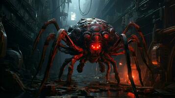 zoomorfismo do aranha surpreendente cyberpunk tema foto
