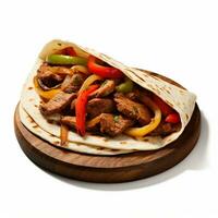 fajita com branco fundo Alto qualidade ultra hd foto