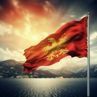 bandeira do Montenegro Alto qualidade 4k ult foto