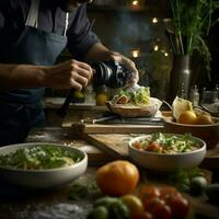 fotorrealista profissional Comida comercial fotografia foto