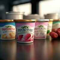 produtos tiros do iogurte Alto qualidade 4k ultra hd foto