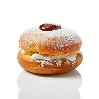 Sufganiyot com branco fundo Alto qualidade ultra foto