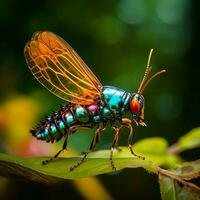 ágil inseto com vibrante asas foto