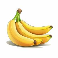 bananas 2d vetor ilustração desenho animado dentro branco fundo foto