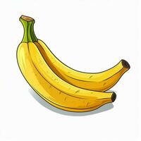 banana 2d desenho animado vetor ilustração em branco fundo foto