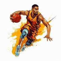 basquetebol 2d desenho animado vetor ilustração em branco backgro foto