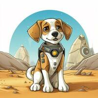 beagle 2d desenho animado vetor ilustração em branco fundo foto