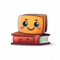 livro e papel emojis 2d desenho animado vetor ilustração em wh foto