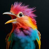 colorida pássaro capaz do imitando humano discurso foto