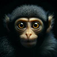 curioso primata com expressivo olhos foto