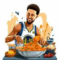 Curry 2d vetor ilustração desenho animado dentro branco fundo h foto