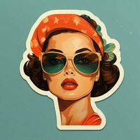 Projeto uma adesivo inspirado de retro moda e estética foto