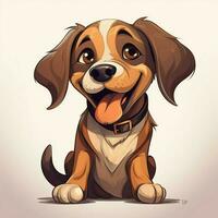 cachorro 2d desenho animado vetor ilustração em branco fundo hig foto