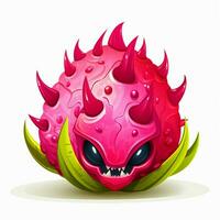 fruta do dragão 2d desenho animado ilustração em branco fundo hig foto