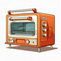 fácil de assar forno 2d desenho animado ilustração em branco fundo foto