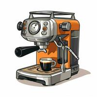 espresso máquina 2d desenho animado vetor ilustração em branco b foto