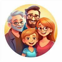 família emojis 2d desenho animado vetor ilustração em branco costas foto