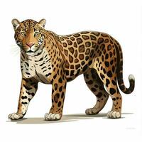 jaguar 2d desenho animado vetor ilustração em branco fundo foto